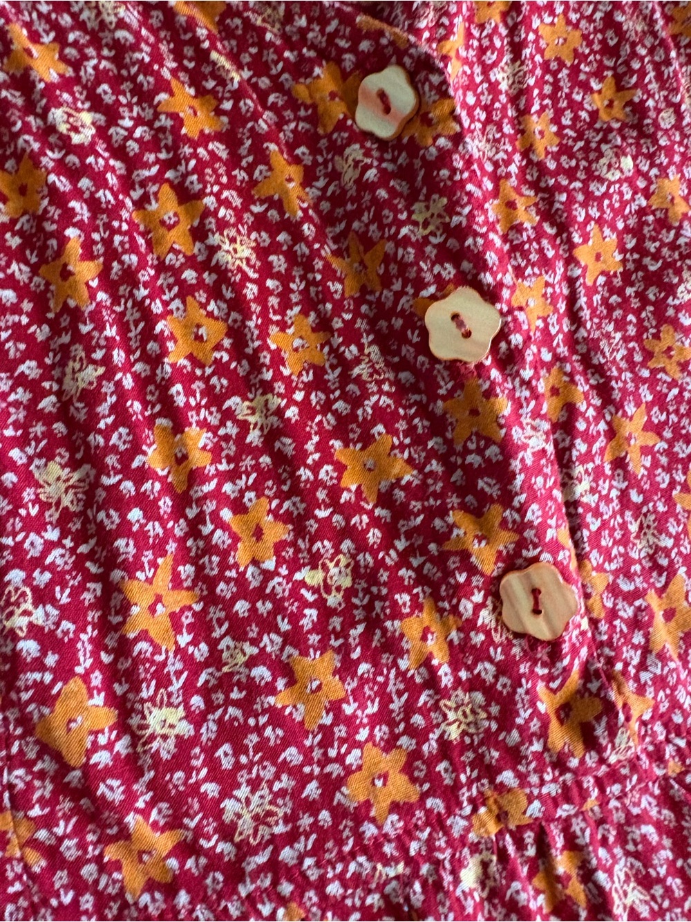 Vintage Sleeveless Red-Orange Floral Rayon Maxi Dress - Lightweight Summer Style - Picture 4 of 7